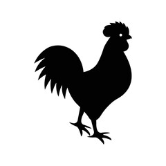 Domestic animals chicken rooster icon | Black Vector illustration |