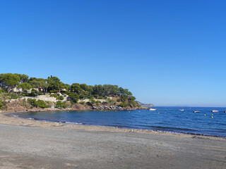 Cove and beach of Fabregas. Near Toulon, La Seyne-sur-Mer and Les Sablettes.