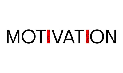 Fototapeta na wymiar Motivation vector icon illustration black line EPS 10. Inscription: MOTIVATION isolated on white. Fitness, sport, health concept. Success, business concept for logo, web, app, dev, infographic