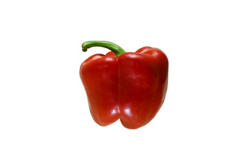 Perfect juicy tasty red pepper on a white background