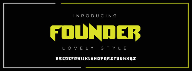 FOUNDER  Elegant alphabet letters font and number. Classic Lettering Minimal Fashion Designs. Typography modern serif fonts decorative vintage design concept. vector illustration