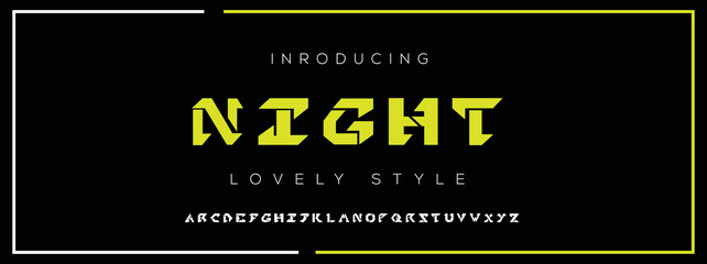 NIGHT  Elegant alphabet letters font and number. Classic Lettering Minimal Fashion Designs. Typography modern serif fonts decorative vintage design concept. vector illustration