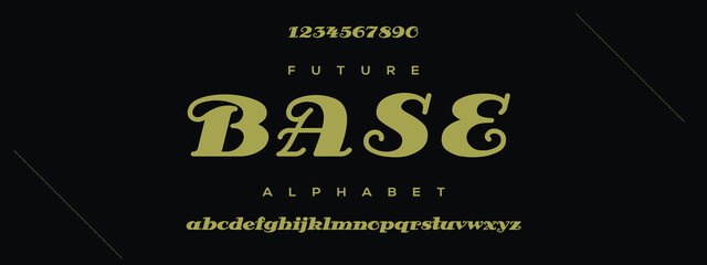 BASE Elegant alphabet letters font and number. Classic Lettering Minimal Fashion Designs. Typography modern serif fonts decorative vintage design concept. vector illustration