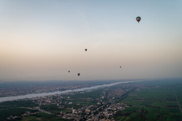 Obraz premium Hot Air Balloons Over Luxor, Egypt