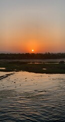 sunset over the river