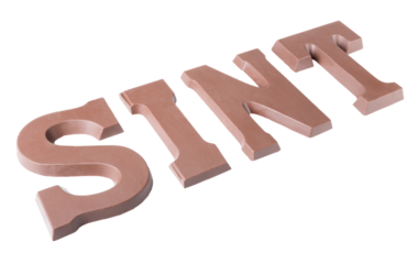 Chocolate letters making the word 'Sint' for a traditional Dutch event