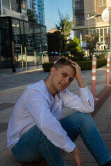 Stylish Young man in a white shirt