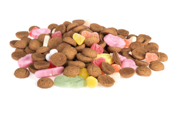 Pile of ginger nuts. Candy at Dutch Sinterklaas event isolated on transparent background