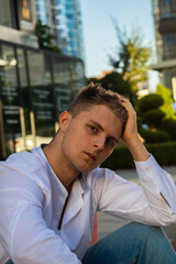 Stylish Young man in a white shirt