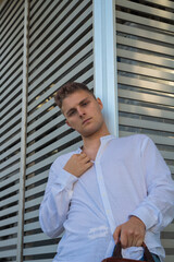 Stylish Young man in a white shirt