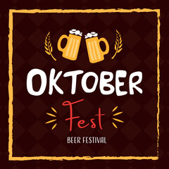 oktoberfest beer festival post banner template yellow red brown