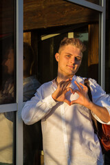 Stylish Young man in a white shirt
