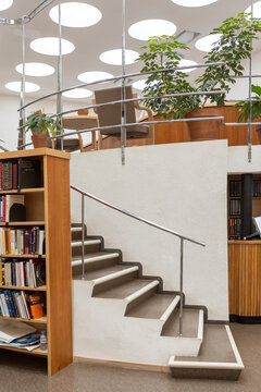 VYBORG, RUSSIA - April 28, 2022: Library named after Alvaar Aalto. reading room