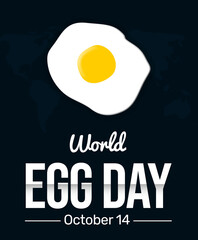World Egg Day poster design background with fried egg illustration and typography