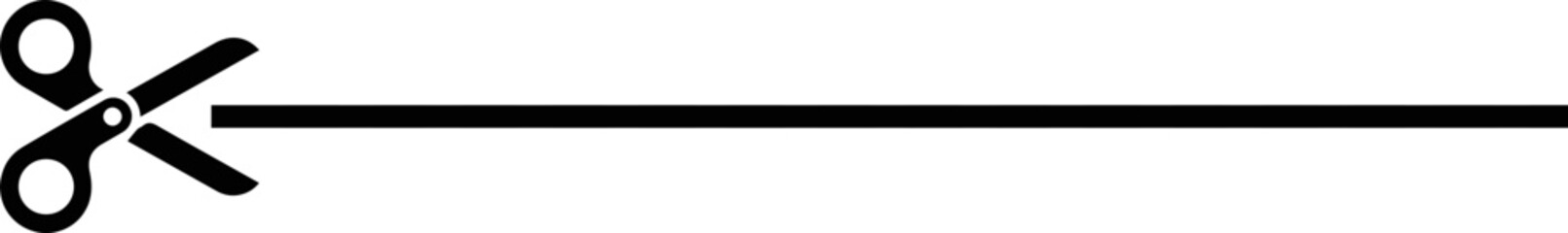 Cutting scissors icon. black scissors with cut lines. Dark Scissors icon. Scissor with dot line. . Cut coupon. Snip ribbon. Separation element. Scissors with ribbon for design 