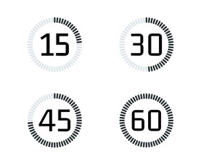Set of stopwatch icons. Concept of time management. 
