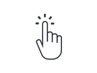Isolated black hand click icon.