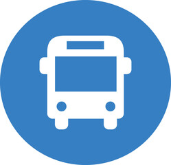 White bus in a blue circle.   © evagattuso