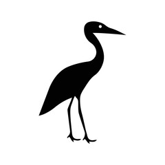 Wildlife mammal bird stork icon | Black Vector illustration |