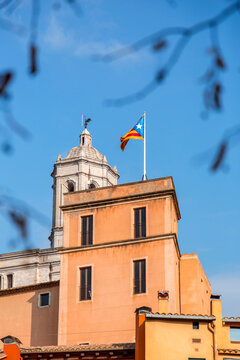 The tower of the Girona Cathedral, Girona, Spain