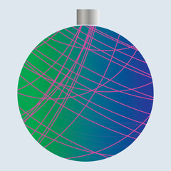 Merry Christmas universal template. Greeting Card and invitation decorated with  christmas ball. Vector illustration. 