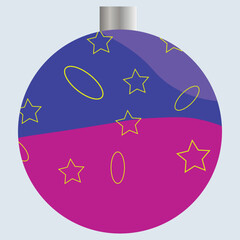 Merry Christmas universal template. Greeting Card and invitation decorated with  christmas ball. Vector illustration. 