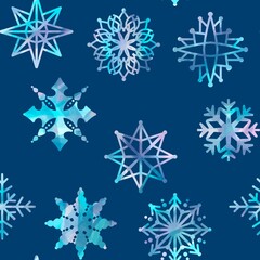 Winter seamless Noel snowflakes for wrapping paper and clothes print and kids and Christmas gifts