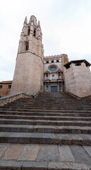 Exterior view of the Church of San Felix or Sant Feliu in Girona, Spain