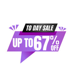 67% off sale balloon. Purple and black vector illustration . sale label design, Sixty-seven