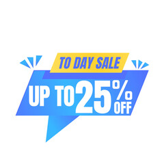 25% off sale balloon. Blue and yellow vector illustration . sale label design, Twenty-five 