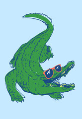crocodile with sunglasses