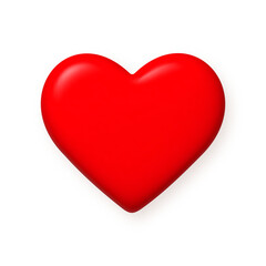 Red heart icon. 3d realistic design element.