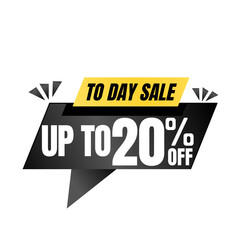 20% off sale balloon. Black vector illustration . sale label design, Twenty 