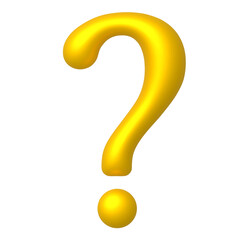 Golden question mark symbol. question icon. 3d realistic design element.