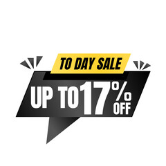 17% off sale balloon. Black vector illustration . sale label design, Seventeen 