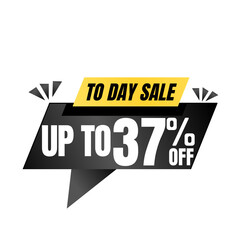 37% off sale balloon. Black vector illustration . sale label design, Thirty seven 