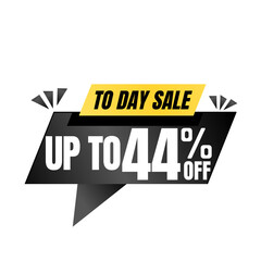 44% off sale balloon. Black vector illustration . sale label design, Forty-four 