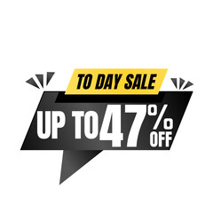 47% off sale balloon. Black vector illustration . sale label design, Forty seven