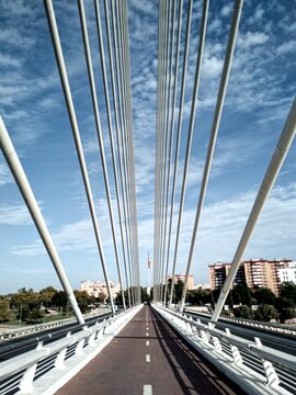 Alamillo bridge over the river Guadalquivir, Andalucía Spain 