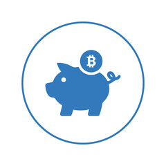 Bitcoin savings investment funds icon | Circle version icon |