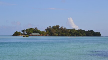 Island resort in Vanuatu in turqoise water