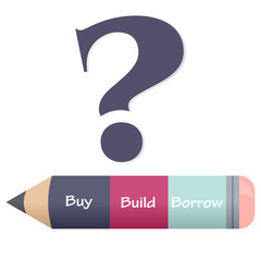 Buy Build or Borrow Business Strategy Analysis vector illustration graphic