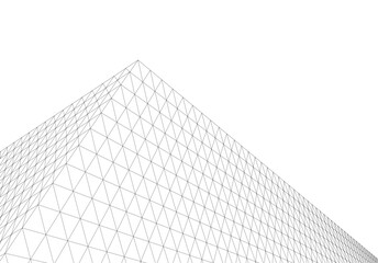 Abstract architectural design vector 3d drawing