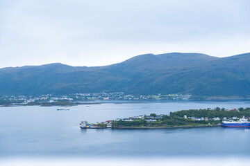 Fototapeta na wymiar Wonderful View from Moutnian in Ålesund, Norway