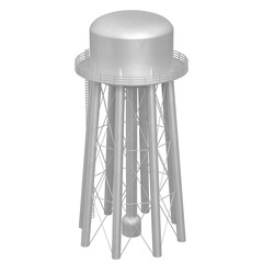 3d rendering illustration of a water tower