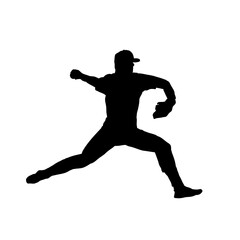 Fototapeta na wymiar baseball player silhouette
