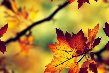 Fototapeta premium Fall Tree Leaves Autumn Color Seamless Texture Pattern Tiled Repeatable Tessellation Background Image