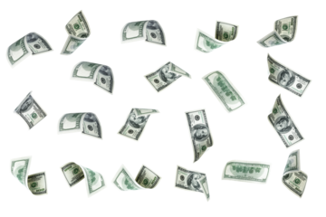 Us dollar. American money, falling cash. Flying hundred dollars background.