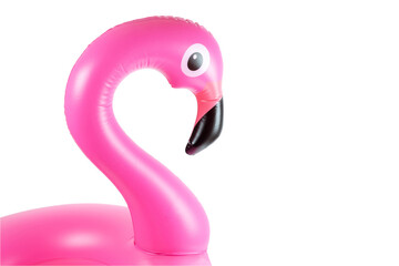 Flamingo icon. Pink pool inflatable flamingo for summer beach is