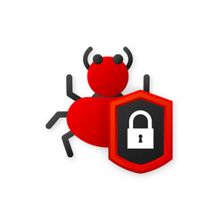 Error fix icon. The device is protected from viruses. Antivirus. Vector illustration.